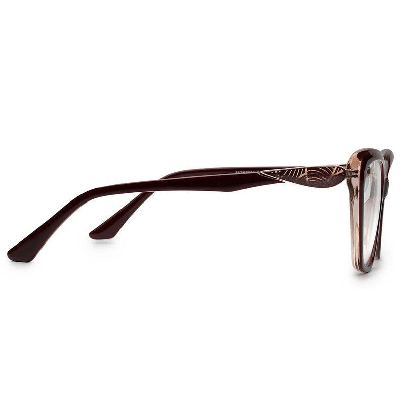 Luxury Golden-Dark Red Medium Full Rim Cateye Eyeglasses for Women — Hashtag Eyewears