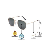 Lyraen Green Medium Full Rim Hexagonal Sunglasses for Men & Women — Hashtag Eyewears