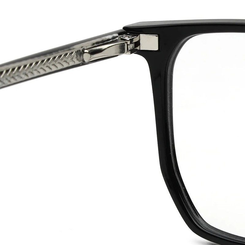 Lyria Black Medium Full Rim Square Clip-on for Men — Hashtag Eyewears
