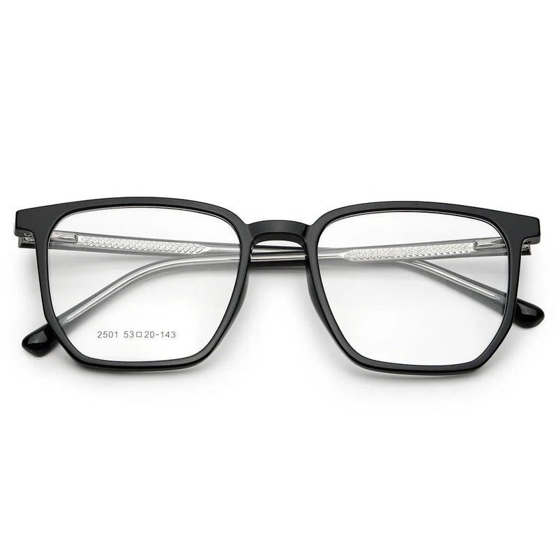 Lyria Black Medium Full Rim Square Clip-on for Men — Hashtag Eyewears