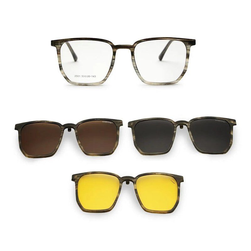 Lyria Smoke Medium Full Rim Square Clip-on for Men — Hashtag Eyewears