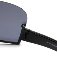 Lyrion Black Medium Half Rim Shield Sunglasses for Men & Women — Hashtag Eyewears