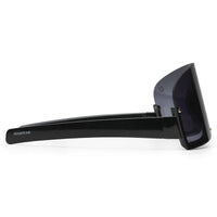 Lyrion Black Medium Half Rim Shield Sunglasses for Men & Women — Hashtag Eyewears