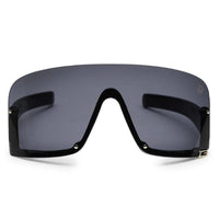 Lyrion Black Medium Half Rim Shield Sunglasses for Men & Women — Hashtag Eyewears