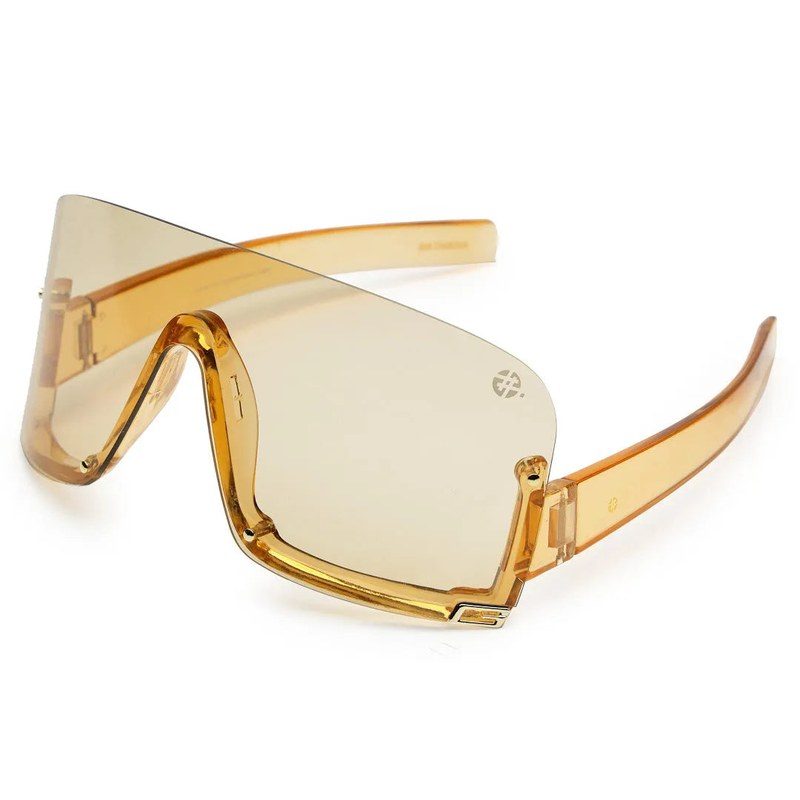 Lyrion Orange Medium Half Rim Shield Sunglasses for Men & Women — Hashtag Eyewears