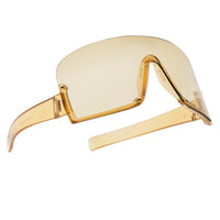 Lyrion Orange Medium Half Rim Shield Sunglasses for Men & Women — Hashtag Eyewears