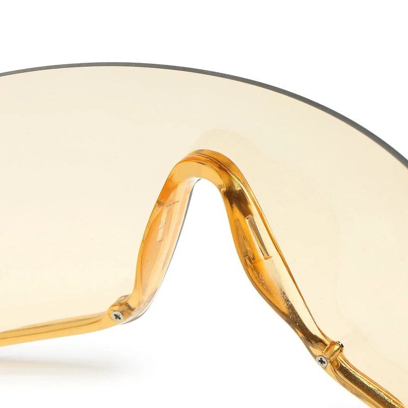 Lyrion Orange Medium Half Rim Shield Sunglasses for Men & Women — Hashtag Eyewears