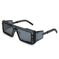 Lythara Black Medium Full Rim Rectangle Sunglasses for Men & Women — Hashtag Eyewears