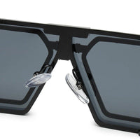 Lythara Black Medium Full Rim Rectangle Sunglasses for Men & Women — Hashtag Eyewears