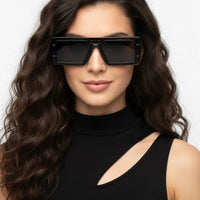 Lythara Black Medium Full Rim Rectangle Sunglasses for Men & Women — Hashtag Eyewears
