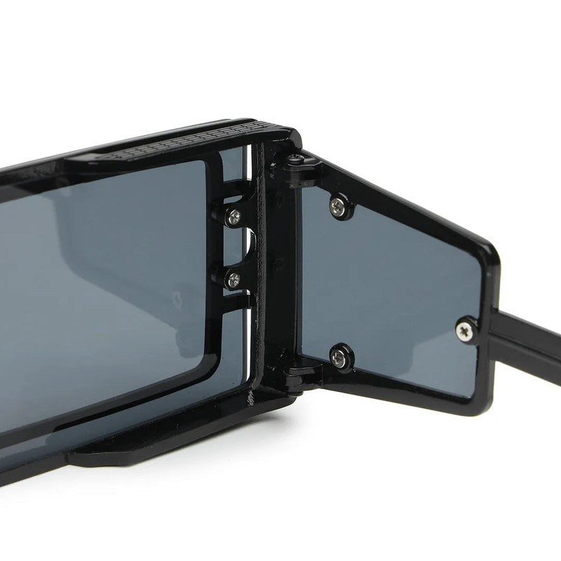 Lythara Black Medium Full Rim Rectangle Sunglasses for Men & Women — Hashtag Eyewears