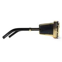 Lythara Golden & Black Medium Full Rim Rectangle Sunglasses for Men & Women — Hashtag Eyewears