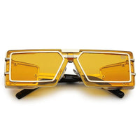 Lythara Golden & Yellow Medium Full Rim Rectangle Sunglasses for Men & Women — Hashtag Eyewears