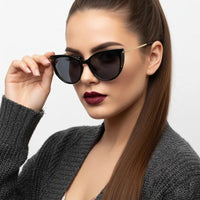 Lythion Black Large Full Rim Cateye Sunglasses for Women — Hashtag Eyewears