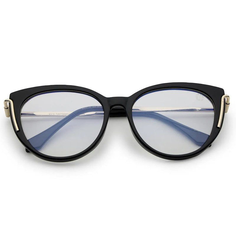 Lythion Black Large Full Rim Cateye Sunglasses for Women — Hashtag Eyewears