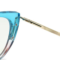 Lythion Gradient Blue Large Full Rim Cateye Sunglasses for Women — Hashtag Eyewears