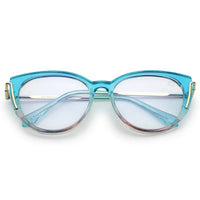 Lythion Gradient Blue Large Full Rim Cateye Sunglasses for Women — Hashtag Eyewears