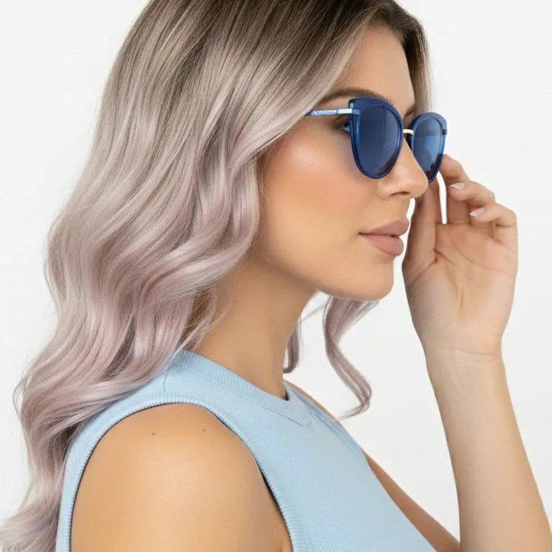Lythion Gradient Blue Large Full Rim Cateye Sunglasses for Women — Hashtag Eyewears