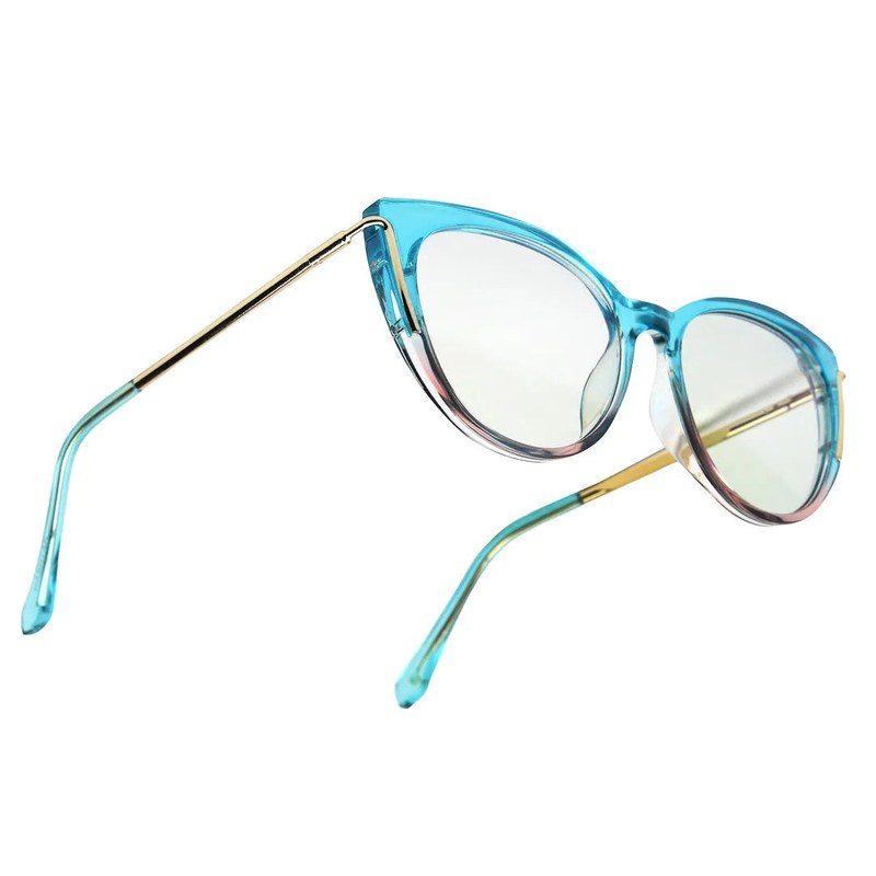 Lythion Gradient Blue Large Full Rim Cateye Sunglasses for Women — Hashtag Eyewears