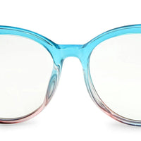 Lythion Gradient Blue Large Full Rim Cateye Sunglasses for Women — Hashtag Eyewears