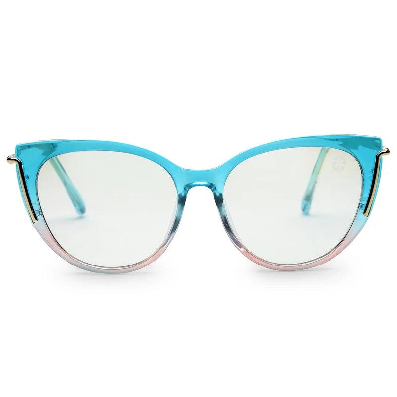 Lythion Gradient Blue Large Full Rim Cateye Sunglasses for Women — Hashtag Eyewears