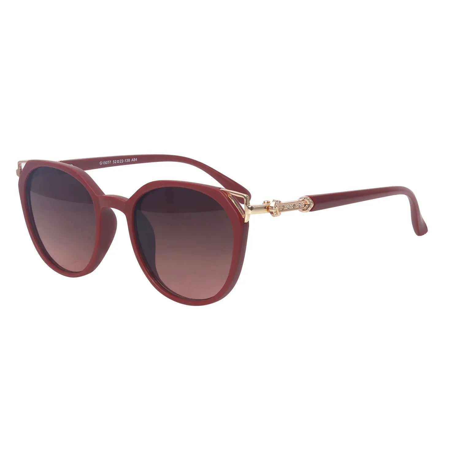 Vortex | Red Medium Full Rim Round Sunglasses for Women [UV-protected]
