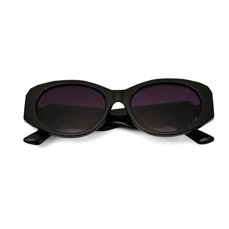 Medusa | Black Medium Full Rim Oval Sunglasses for Women [UV-protected]