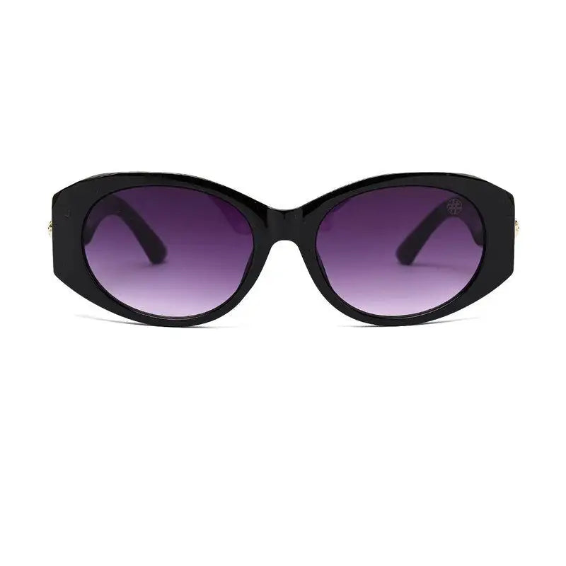 Medusa | Black Medium Full Rim Oval Sunglasses for Women [UV-protected]