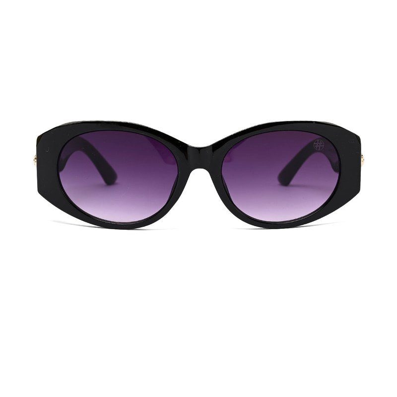 Medusa Black Medium Full Rim Oval Sunglasses for Women — Hashtag Eyewears
