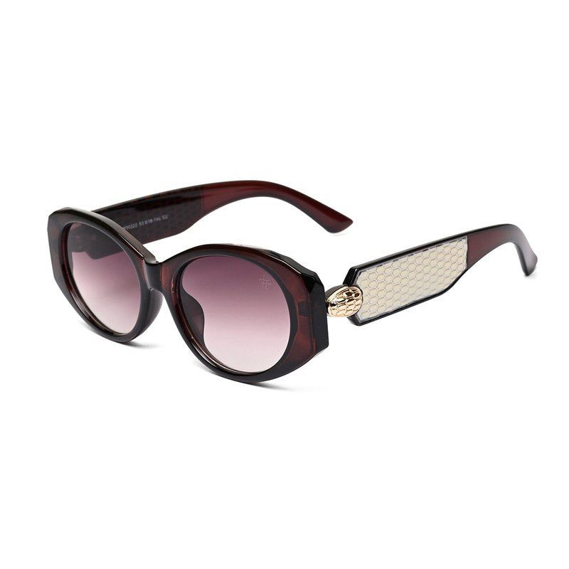 Medusa Dark Brown Medium Full Rim Oval Sunglasses for Women — Hashtag Eyewears