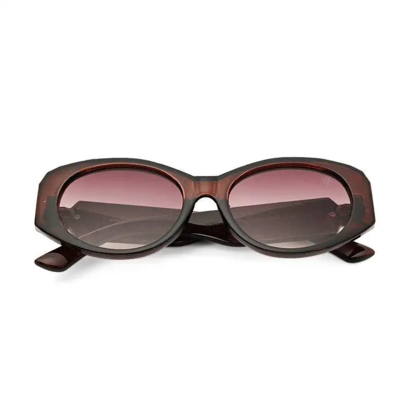 Medusa | Dark Brown Medium Full Rim Oval Sunglasses for Women [UV-protected]