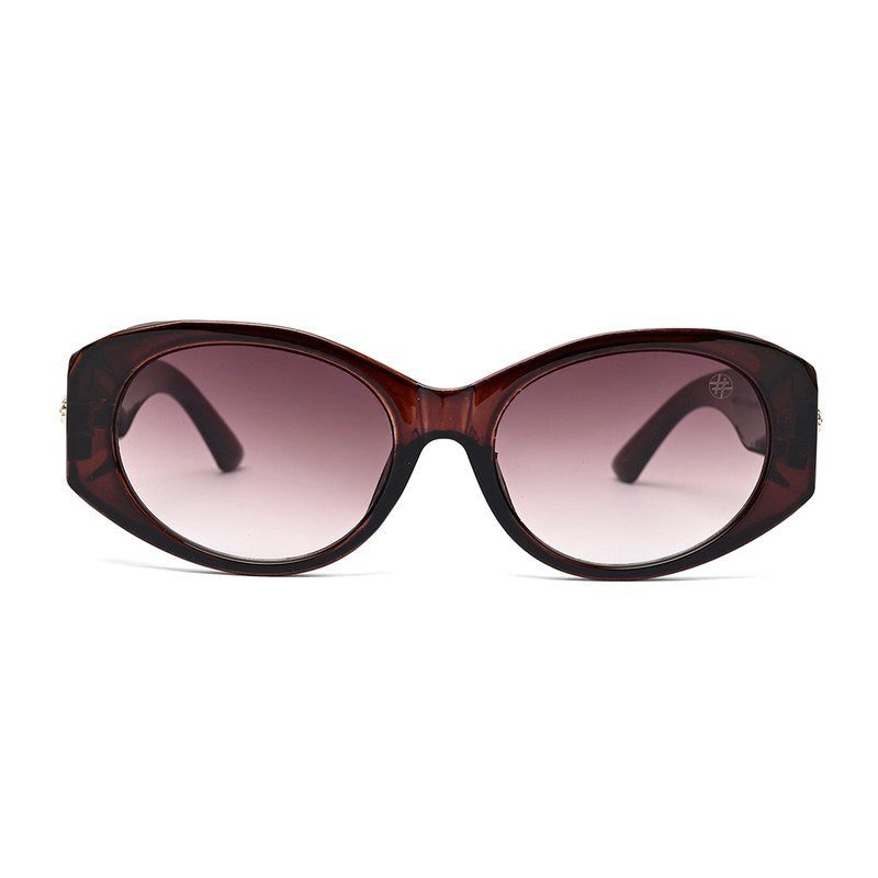 Medusa Dark Brown Medium Full Rim Oval Sunglasses for Women — Hashtag Eyewears