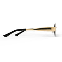 Midnight | Black Medium Rim Less Oval Sunglasses for Men & Women [UV-protected]