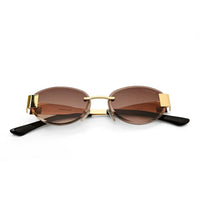 Midnight | Gradient Brown Medium Rim Less Oval Sunglasses for Men & Women [UV-protected]