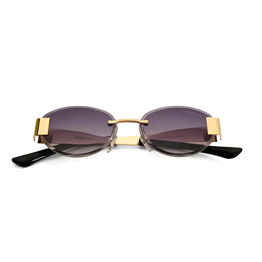 Midnight | Gradient Purple Medium Rim Less Oval Sunglasses for Men & Women [UV-protected]