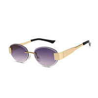 Midnight | Gradient Purple Medium Rim Less Oval Sunglasses for Men & Women [UV-protected]