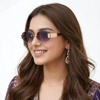 Midnight | Gradient Purple Medium Rim Less Oval Sunglasses for Men & Women [UV-protected]