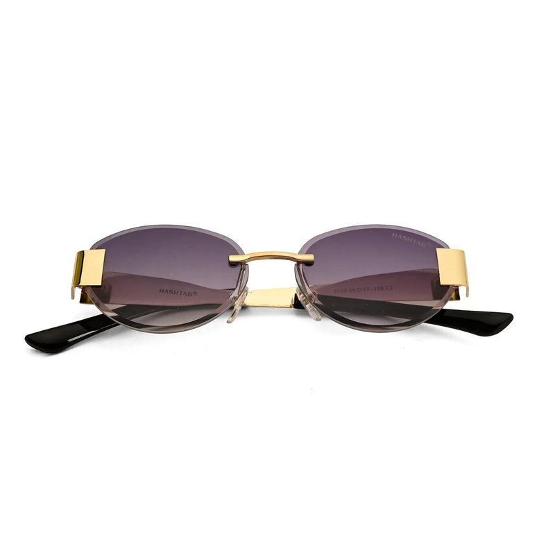 Midnight | Gradient Purple Medium Rim Less Oval Sunglasses for Men & Women [UV-protected]