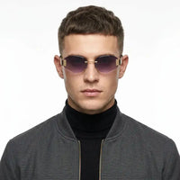 Midnight | Gradient Purple Medium Rim Less Oval Sunglasses for Men & Women [UV-protected]