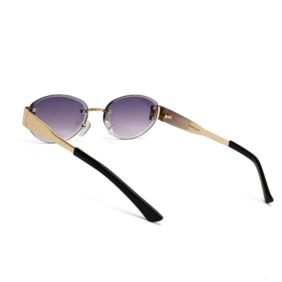 Midnight | Gradient Purple Medium Rim Less Oval Sunglasses for Men & Women [UV-protected]