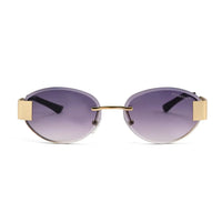 Midnight | Gradient Purple Medium Rim Less Oval Sunglasses for Men & Women [UV-protected]