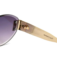 Midnight | Gradient Purple Medium Rim Less Oval Sunglasses for Men & Women [UV-protected]