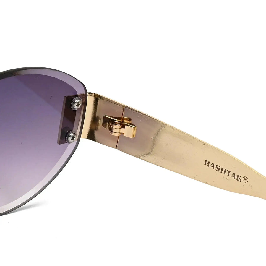 Midnight | Gradient Purple Medium Rim Less Oval Sunglasses for Men & Women [UV-protected]
