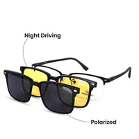 Mirage Black Medium Half Rim Square Clip-on for Men & Women — Hashtag Eyewears