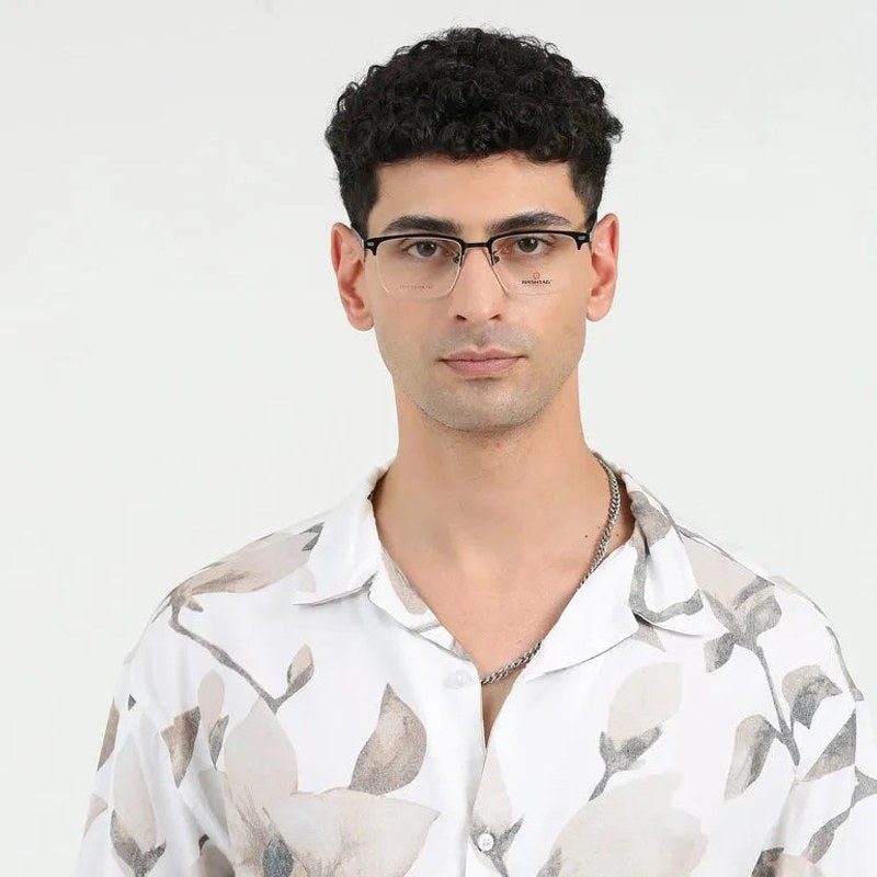 Mirage Black Medium Half Rim Square Clip-on for Men & Women — Hashtag Eyewears