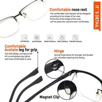 Mirage Black Medium Half Rim Square Clip-on for Men & Women — Hashtag Eyewears