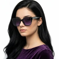 Miron | Black Large Full Rim Cateye Sunglasses for Women [UV-protected]