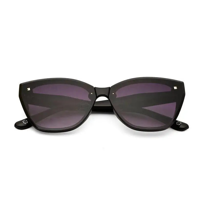 Miron | Black Large Full Rim Cateye Sunglasses for Women [UV-protected]