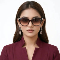 Miron | Brown Large Full Rim Cateye Sunglasses for Women [UV-protected]