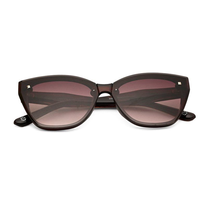 Miron | Brown Large Full Rim Cateye Sunglasses for Women [UV-protected]